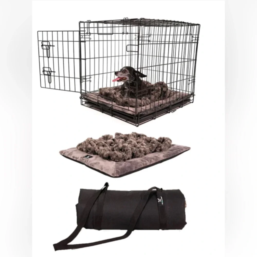 DOG /CAT BED WITH OVERSIZED FAUX FUR TOP